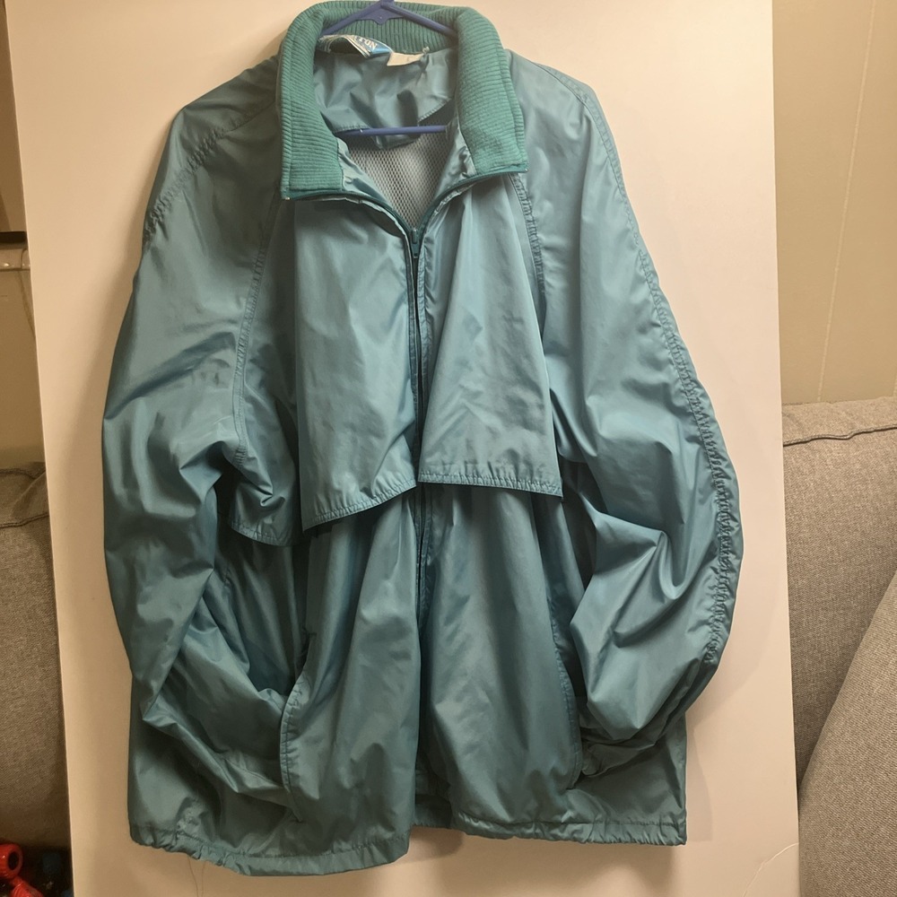 Vintage Woolrich Teton Mens‎ XL Teal Vented Hoodie Rain Windbreaker Jacket